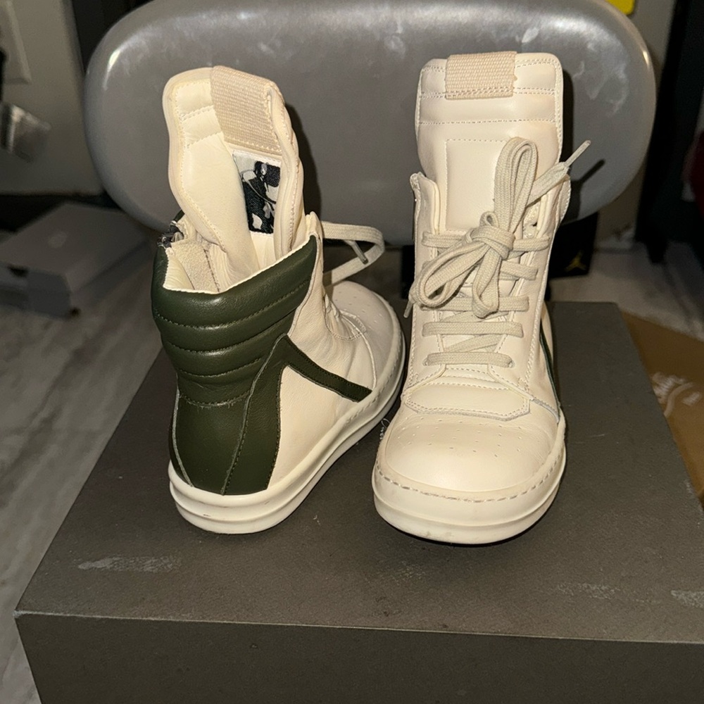 Rick Owens Kids Sneakers in Cream and Green
